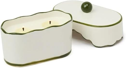 Cherie Ceramic Dish Candle - Green - Smoked Pistachio