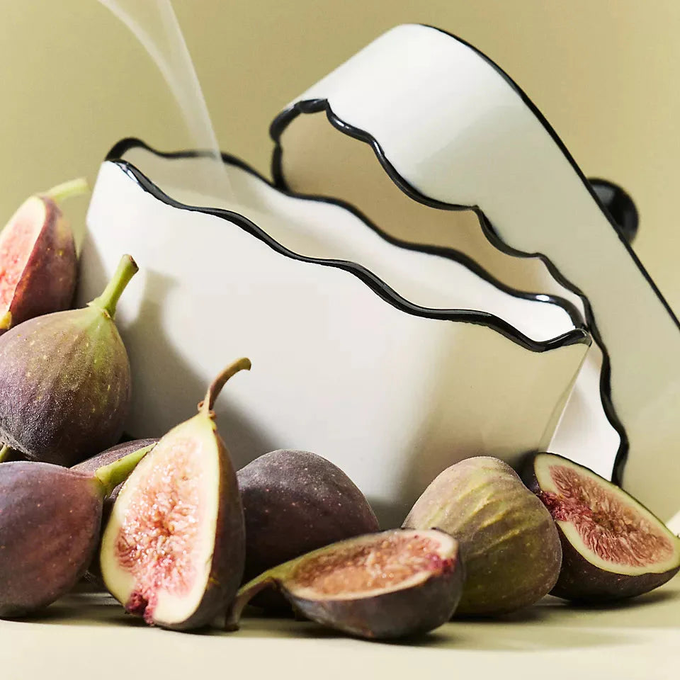 Cherie Ceramic Dish Candle - Black - Black Fig & Olive