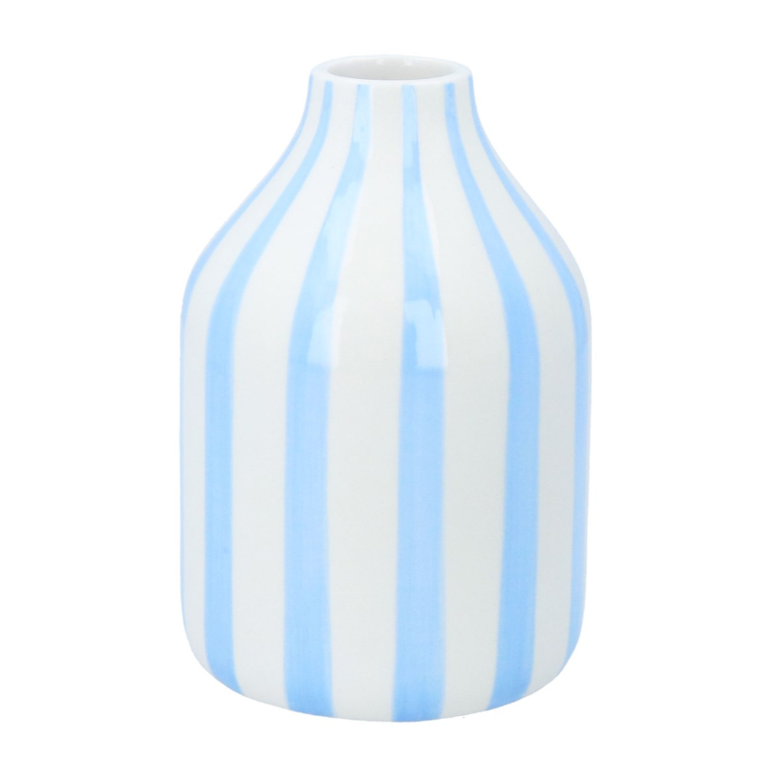 Gisela Graham Blue & White Stripe Vase