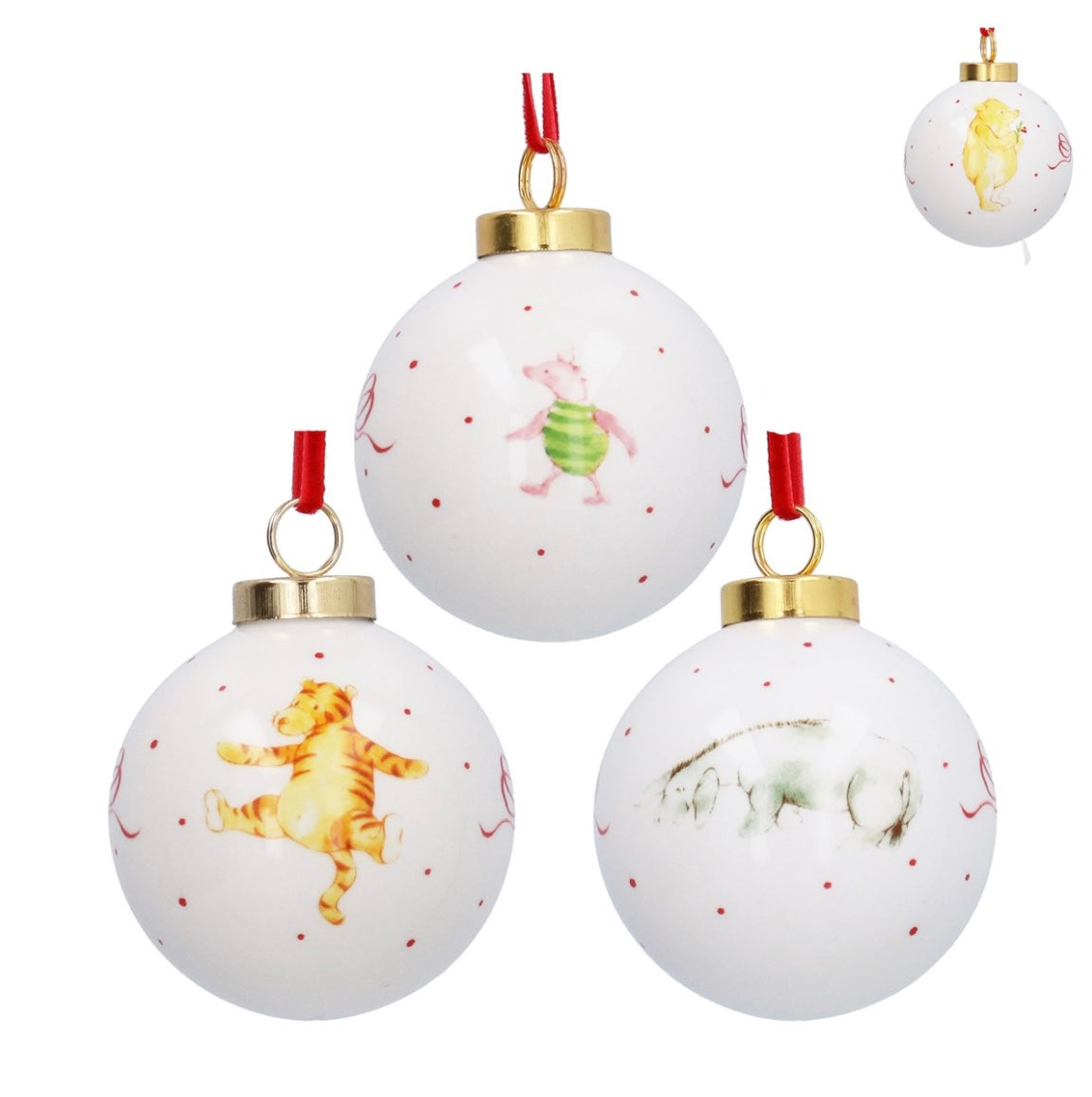Gisela Graham Ceramic Bauble - Winnie-The-Pooh & Friends