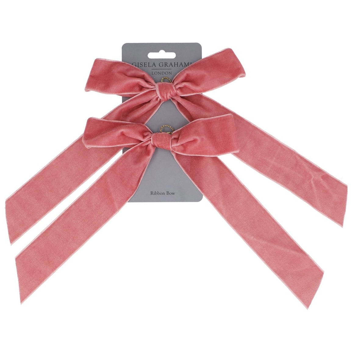 Gisela Graham Dusky Pink Velvet Bows Pack/2