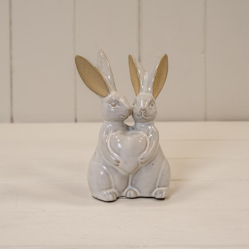Glazed Ceramic Rabbit with Textured Detail