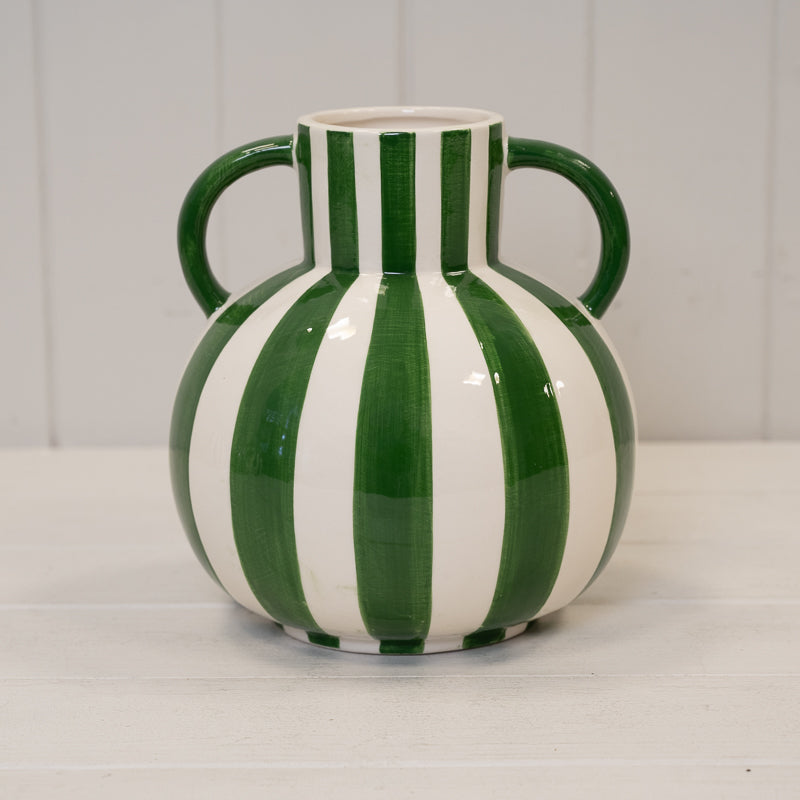 Green and White Ceramic Vase
