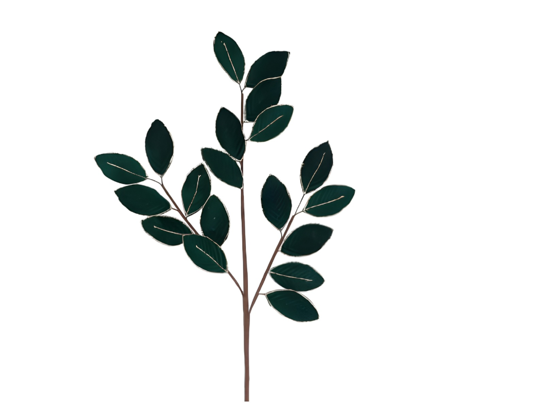 Gisela Graham Green Velvet Leaf Spray