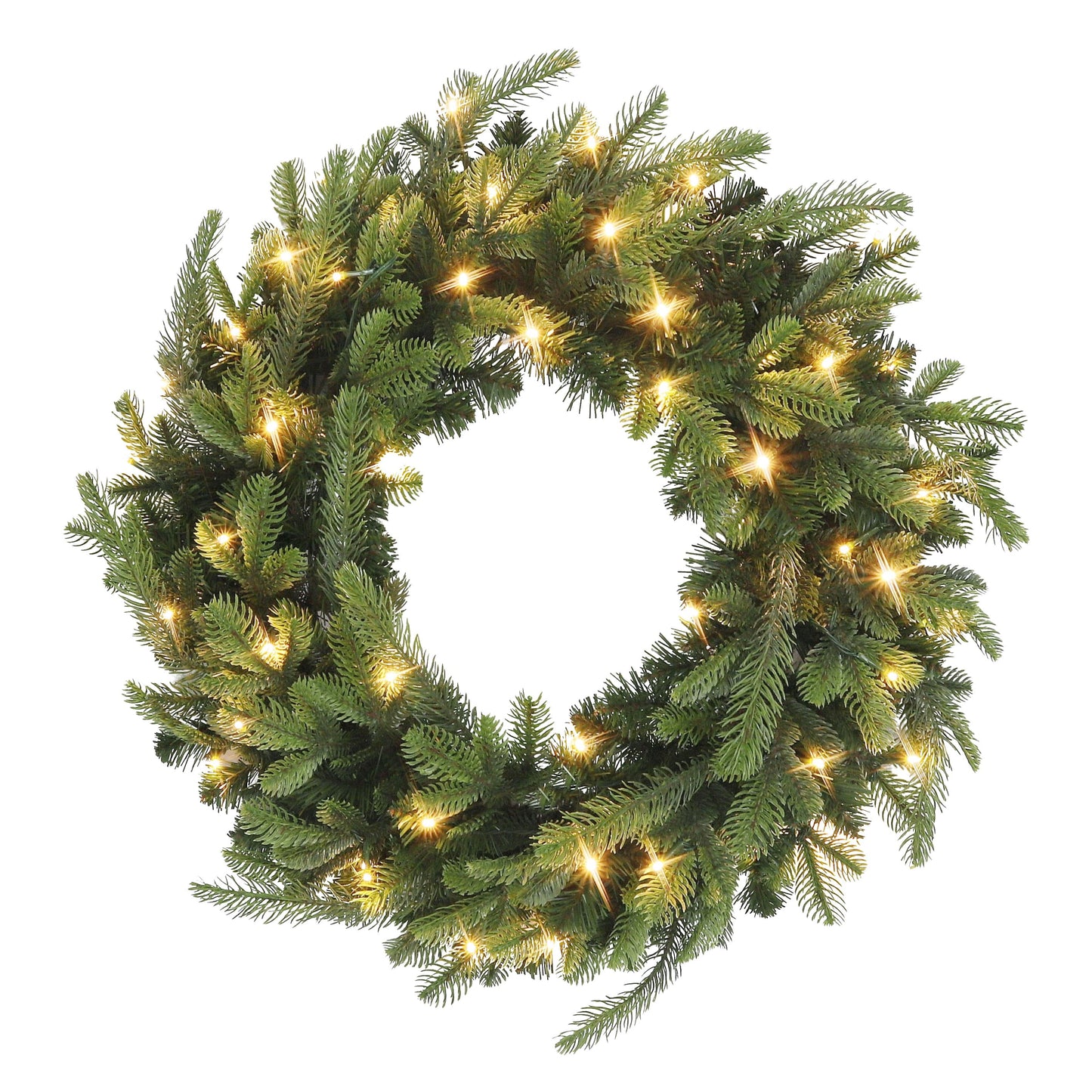 24" Kingsmere Pine Pre Lit Christmas Wreath