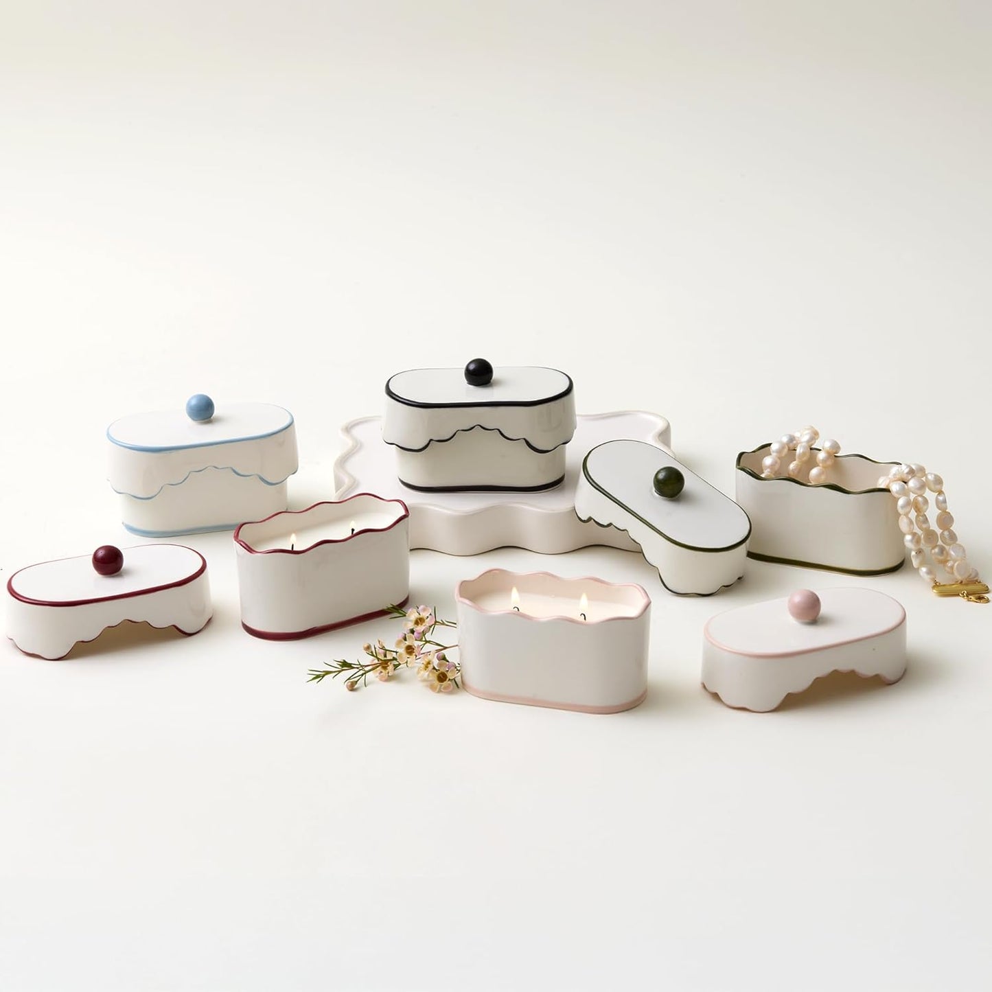 Cherie Ceramic Dish Candle - Pink - Yuzu Woods