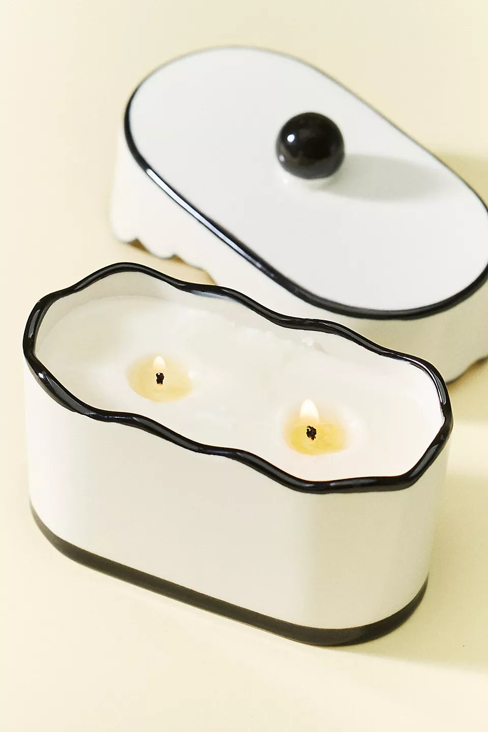 Cherie Ceramic Dish Candle - Black - Black Fig & Olive