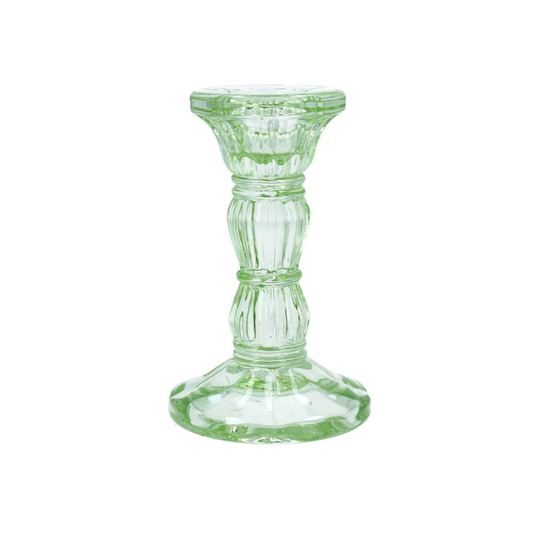 Gisela Graham Pastel Green Glass Candlestick