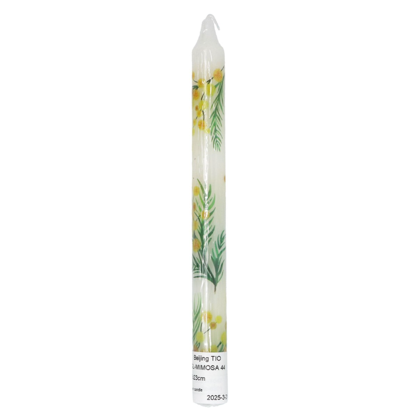 Gisela Graham Patterned Crown Candle - Mimosa