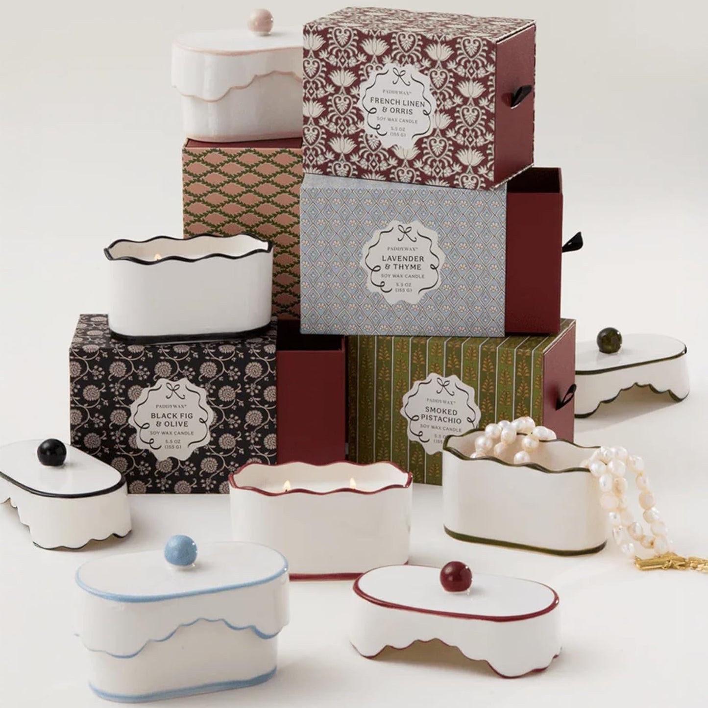 Cherie Ceramic Dish Candle - Green - Smoked Pistachio