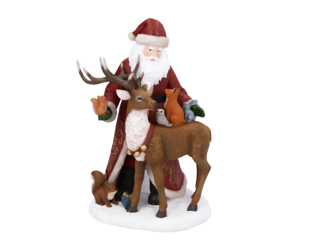 Gisela Graham Resin Santa with Animals Ornament 29cm