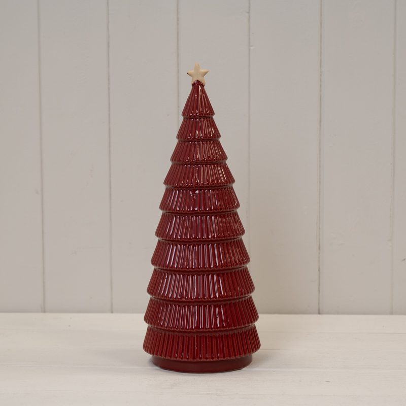 Red Ceramic Christmas Tree Ornament (Large)