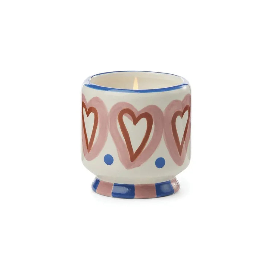 A Dopo Hearts Ceramic Candle - Rosewood Vanilla
