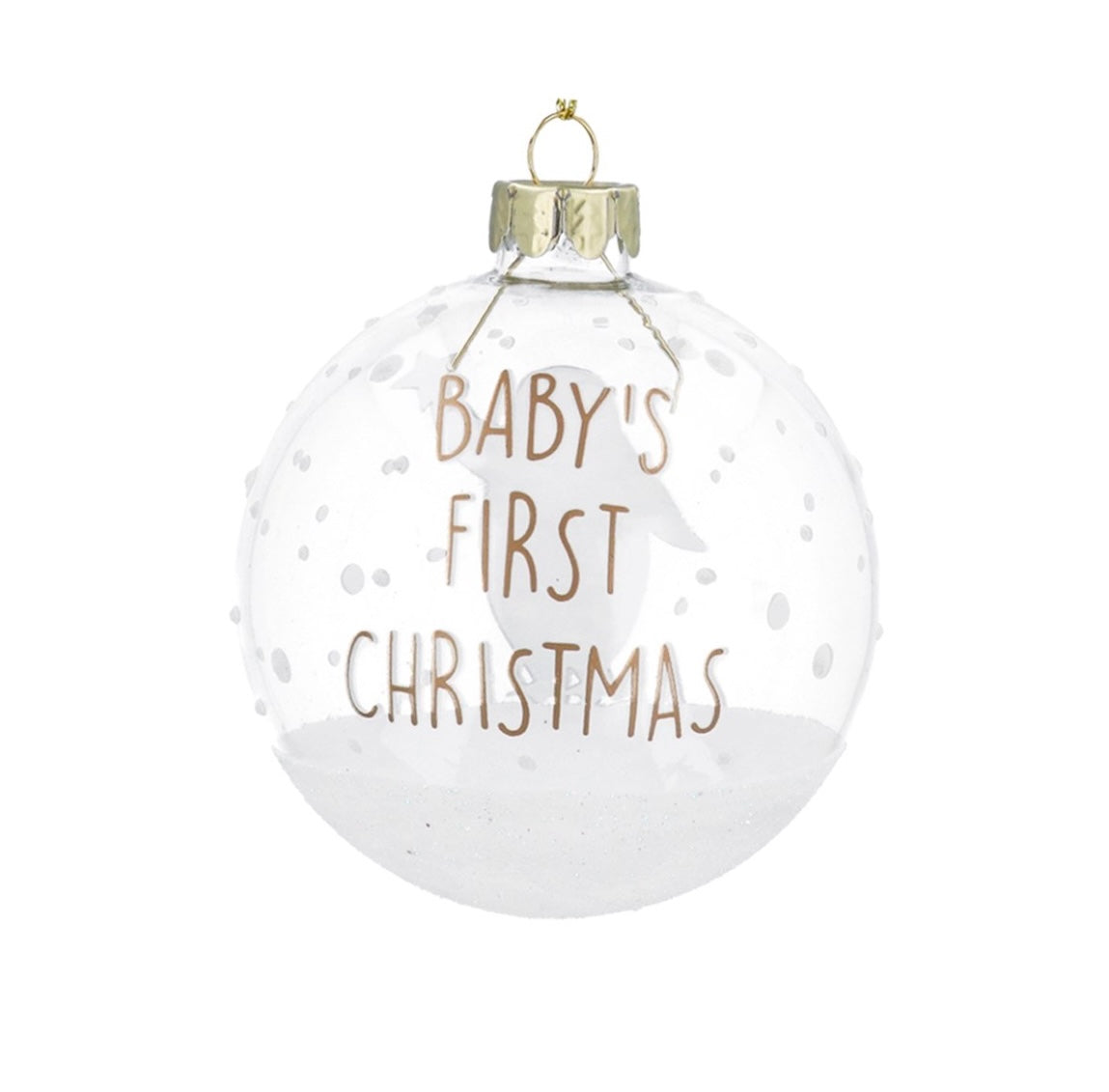 Gisela Graham Baby's First Christmas Penguin Glass Bauble 8cm