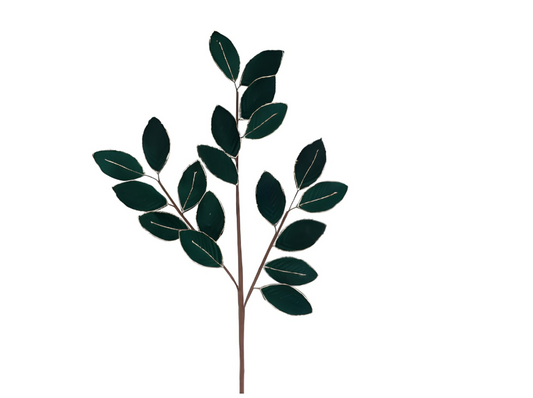 Gisela Graham Green Velvet Leaf Spray